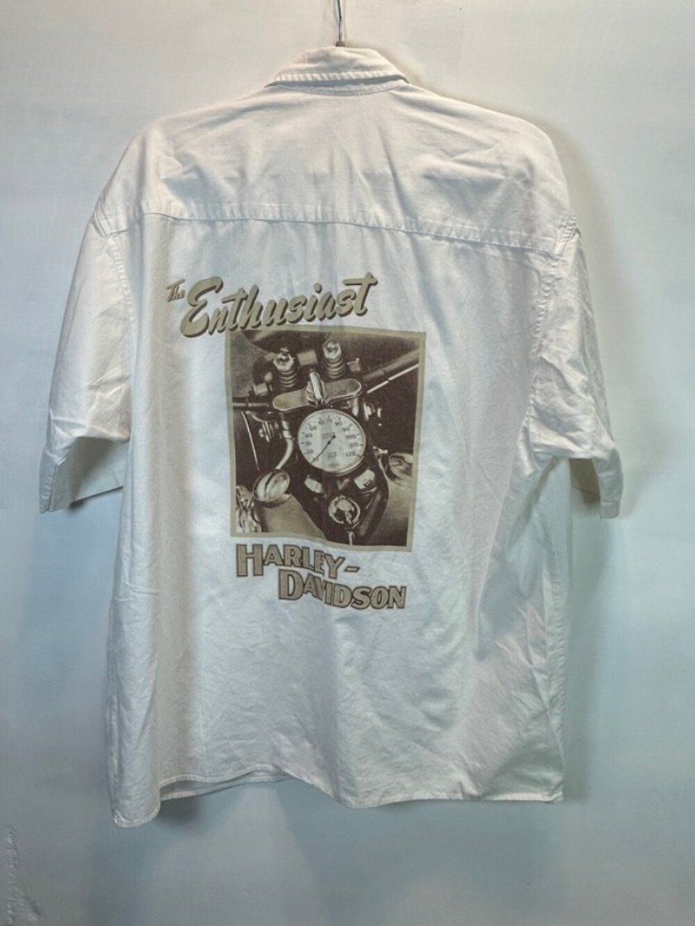 Y2k Vintage Harley-Davidson "The Enthusiast" Shirt Xl White Motorcycle Graphic View 2